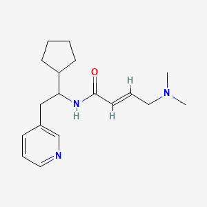 (E)-N-(1-Cyclopentyl-2-pyridin-3-ylethyl)-4-(dimethylamino)but-2-enamide