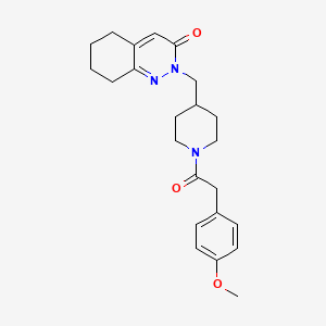 molecular formula C23H29N3O3 B2417478 2-[[1-[2-(4-Methoxyphenyl)acetyl]piperidin-4-yl]methyl]-5,6,7,8-tetrahydrocinnolin-3-one CAS No. 2310103-31-0