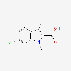 molecular formula C11H10ClNO2 B2417479 6-氯-1,3-二甲基-1H-吲哚-2-羧酸 CAS No. 1368746-48-8