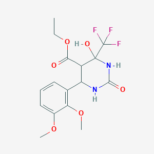 molecular formula C16H19F3N2O6 B241748 Ethyl 6-(2,3-dimethoxyphenyl)-4-hydroxy-2-oxo-4-(trifluoromethyl)hexahydropyrimidine-5-carboxylate 