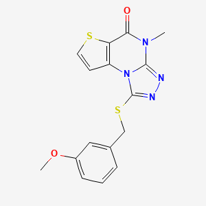 molecular formula C16H14N4O2S2 B2417480 1-((3-甲氧基苄基)硫代)-4-甲基噻吩并[2,3-e][1,2,4]三唑并[4,3-a]嘧啶-5(4H)-酮 CAS No. 1185162-97-3