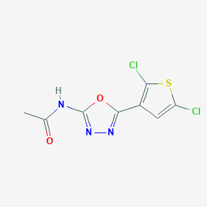 molecular formula C8H5Cl2N3O2S B2417483 N-(5-(2,5-二氯噻吩-3-基)-1,3,4-噁二唑-2-基)乙酰胺 CAS No. 1171475-01-6