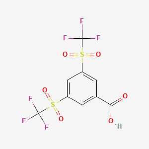 molecular formula C9H4F6O6S2 B2417485 3,5-bis(trifluoromethylsulfonyl)benzoic Acid CAS No. 102117-41-9