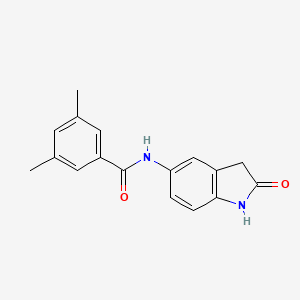 molecular formula C17H16N2O2 B2417489 3,5-二甲基-N-(2-氧代吲哚-5-基)苯甲酰胺 CAS No. 921838-64-4