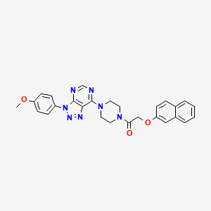 molecular formula C27H25N7O3 B2417491 1-(4-(3-(4-methoxyphenyl)-3H-[1,2,3]triazolo[4,5-d]pyrimidin-7-yl)piperazin-1-yl)-2-(naphthalen-2-yloxy)ethanone CAS No. 920204-74-6