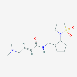 molecular formula C15H27N3O3S B2417494 (E)-4-(Dimethylamino)-N-[[2-(1,1-dioxo-1,2-thiazolidin-2-yl)cyclopentyl]methyl]but-2-enamide CAS No. 2411324-44-0