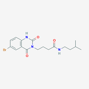 molecular formula C17H22BrN3O3 B2417497 4-(6-bromo-2,4-dioxo-1H-quinazolin-3-yl)-N-(3-methylbutyl)butanamide CAS No. 892285-68-6