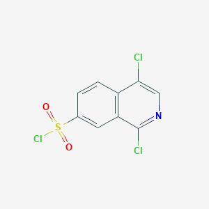 molecular formula C9H4Cl3NO2S B024175 1,4-二氯异喹啉-7-磺酰氯 CAS No. 223671-80-5