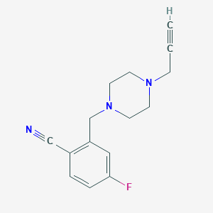 molecular formula C15H16FN3 B2417503 4-氟-2-[(4-丙-2-炔基哌嗪-1-基)甲基]苯甲腈 CAS No. 1607272-21-8