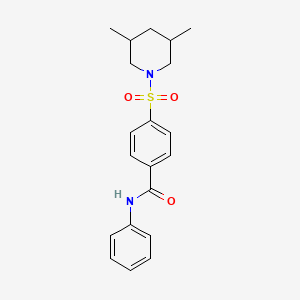 molecular formula C20H24N2O3S B2417505 4-((3,5-二甲基哌啶-1-基)磺酰)-N-苯基苯甲酰胺 CAS No. 392323-91-0