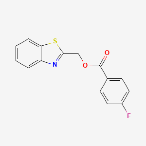 molecular formula C15H10FNO2S B2417508 苯并[d]噻唑-2-基甲基4-氟苯甲酸酯 CAS No. 325987-54-0