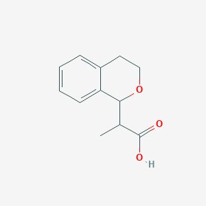 molecular formula C12H14O3 B2417517 2-(3,4-dihydro-1H-isochromen-1-yl)propanoic acid CAS No. 2248358-34-9