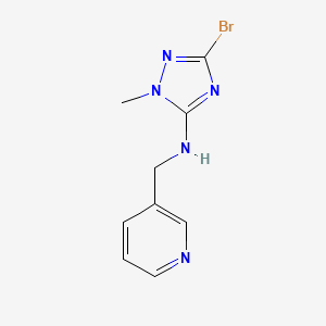 molecular formula C9H10BrN5 B2417528 3-bromo-1-methyl-N-(pyridin-3-ylmethyl)-1H-1,2,4-triazol-5-amine CAS No. 1400026-46-1