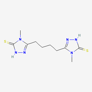 molecular formula C10H16N6S2 B2417535 5,5'-butane-1,4-diylbis(4-methyl-4H-1,2,4-triazole-3-thiol) CAS No. 1174861-71-2