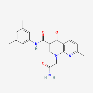 molecular formula C20H20N4O3 B2417536 1-(2-氨基-2-氧代乙基)-N-(3,5-二甲苯基)-7-甲基-4-氧代-1,4-二氢-1,8-萘啶-3-甲酰胺 CAS No. 1251672-89-5