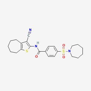 4-(azepan-1-ylsulfonyl)-N-(3-cyano-5,6,7,8-tetrahydro-4H-cyclohepta[b]thiophen-2-yl)benzamide
