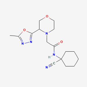 molecular formula C16H23N5O3 B2417548 N-(1-Cyanocyclohexyl)-2-[3-(5-methyl-1,3,4-oxadiazol-2-yl)morpholin-4-yl]acetamide CAS No. 2223997-72-4