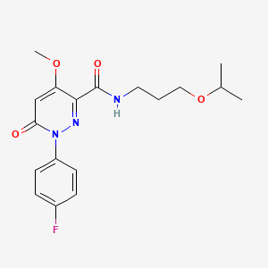 molecular formula C18H22FN3O4 B2417549 1-(4-fluorophenyl)-4-methoxy-6-oxo-N-(3-propan-2-yloxypropyl)pyridazine-3-carboxamide CAS No. 921539-16-4