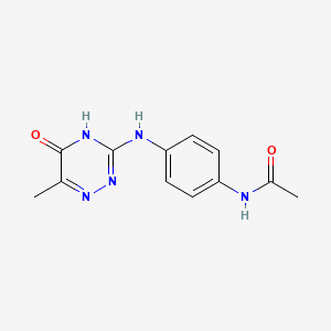 molecular formula C12H13N5O2 B2417550 N-{4-[(6-methyl-5-oxo-4H-1,2,4-triazin-3-yl)amino]phenyl}acetamide CAS No. 879640-78-5