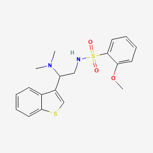 molecular formula C19H22N2O3S2 B2417551 N-(2-(苯并[b]噻吩-3-基)-2-(二甲基氨基)乙基)-2-甲氧基苯磺酰胺 CAS No. 2034300-22-4