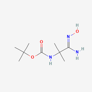 molecular formula C9H19N3O3 B2417552 tert-butyl N-{1-[(Z)-N'-hydroxycarbamimidoyl]-1-methylethyl}carbamate CAS No. 1432507-43-1