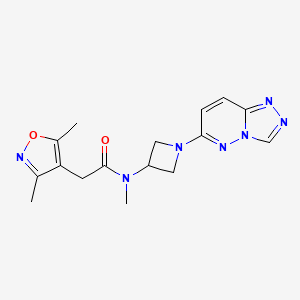 molecular formula C16H19N7O2 B2417553 2-(3,5-二甲基-1,2-恶唑-4-基)-N-甲基-N-(1-{[1,2,4]三唑并[4,3-b]哒嗪-6-基}氮杂环丁-3-基)乙酰胺 CAS No. 2200041-82-1