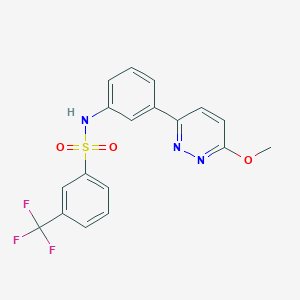 molecular formula C18H14F3N3O3S B2417561 N-[3-(6-methoxypyridazin-3-yl)phenyl]-3-(trifluoromethyl)benzenesulfonamide CAS No. 903351-65-5