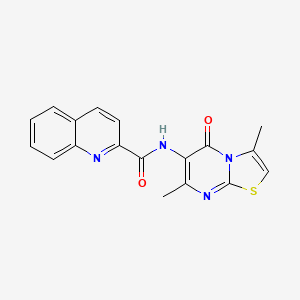molecular formula C18H14N4O2S B2417579 N-(3,7-dimethyl-5-oxo-5H-thiazolo[3,2-a]pyrimidin-6-yl)quinoline-2-carboxamide CAS No. 946358-53-8
