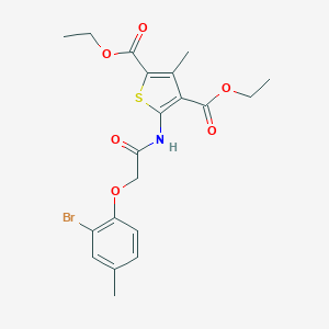 molecular formula C20H22BrNO6S B241759 Diethyl 5-{[(2-bromo-4-methylphenoxy)acetyl]amino}-3-methyl-2,4-thiophenedicarboxylate 