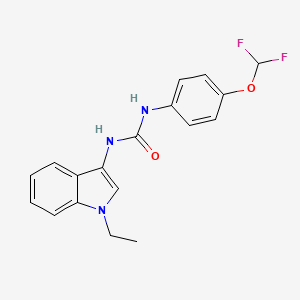 molecular formula C18H17F2N3O2 B2417590 1-(4-(difluoromethoxy)phenyl)-3-(1-ethyl-1H-indol-3-yl)urea CAS No. 941902-16-5