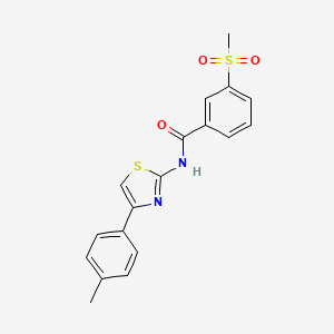 molecular formula C18H16N2O3S2 B2417591 3-(methylsulfonyl)-N-(4-(p-tolyl)thiazol-2-yl)benzamide CAS No. 896284-71-2