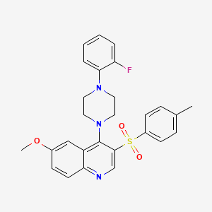 molecular formula C27H26FN3O3S B2417593 4-(4-(2-氟苯基)哌嗪-1-基)-6-甲氧基-3-甲苯磺酰基喹啉 CAS No. 895641-62-0