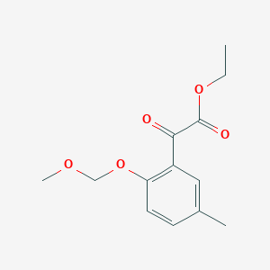 molecular formula C13H16O5 B2417594 2-[2-(甲氧甲氧基)-5-甲基苯基]-2-氧代乙酸乙酯 CAS No. 2193065-89-1