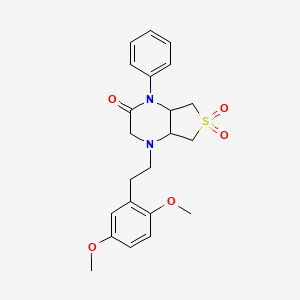 4-(2,5-dimethoxyphenethyl)-1-phenylhexahydrothieno[3,4-b]pyrazin-2(1H)-one 6,6-dioxide