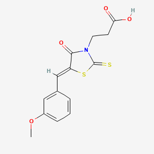 3-[(5Z)-5-[(3-methoxyphenyl)methylidene]-4-oxo-2-sulfanylidene-1,3-thiazolidin-3-yl]propanoic acid