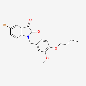 molecular formula C20H20BrNO4 B2417603 5-Bromo-1-(4-butoxy-3-methoxybenzyl)indoline-2,3-dione CAS No. 708247-32-9