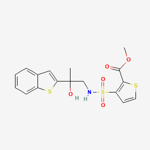 molecular formula C17H17NO5S3 B2417607 3-(N-(2-(苯并[b]噻吩-2-基)-2-羟基丙基)磺酰胺基)噻吩-2-甲酸甲酯 CAS No. 2034569-22-5