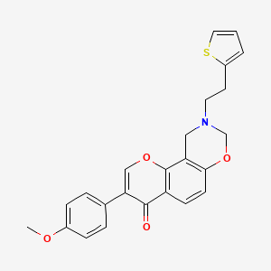 3-(4-methoxyphenyl)-9-(2-(thiophen-2-yl)ethyl)-9,10-dihydrochromeno[8,7-e][1,3]oxazin-4(8H)-one