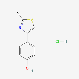 molecular formula C10H10ClNOS B2417611 4-(2-methyl-1,3-thiazol-4-yl)phenol Hydrochloride CAS No. 30686-73-8; 474370-97-3