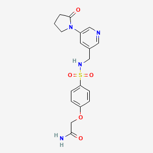 2-[4-({[5-(2-Oxopyrrolidin-1-yl)pyridin-3-yl]methyl}sulfamoyl)phenoxy]acetamide