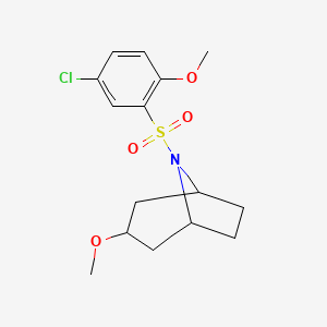 molecular formula C15H20ClNO4S B2417620 (1R,5S)-8-((5-chloro-2-methoxyphenyl)sulfonyl)-3-methoxy-8-azabicyclo[3.2.1]octane CAS No. 2176152-42-2