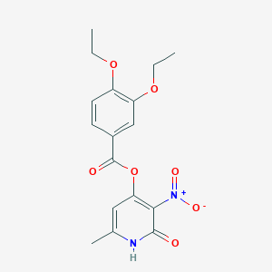 molecular formula C17H18N2O7 B2417622 6-Methyl-3-nitro-2-oxo-1,2-dihydropyridin-4-yl 3,4-diethoxybenzoate CAS No. 868679-67-8