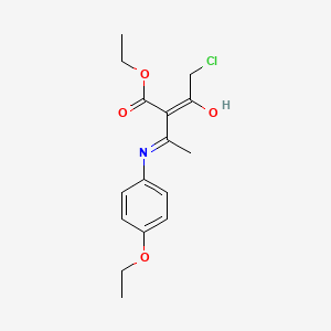 molecular formula C16H20ClNO4 B2417632 Ethyl 2-(2-chloroacetyl)-3-[(4-ethoxyphenyl)amino]but-2-enoate CAS No. 795290-96-9