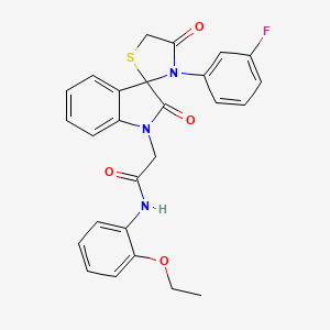 molecular formula C26H22FN3O4S B2417634 N-(2-ethoxyphenyl)-2-(3'-(3-fluorophenyl)-2,4'-dioxospiro[indoline-3,2'-thiazolidin]-1-yl)acetamide CAS No. 894551-68-9