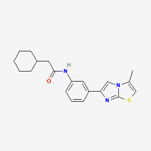 2-cyclohexyl-N-(3-(3-methylimidazo[2,1-b]thiazol-6-yl)phenyl)acetamide