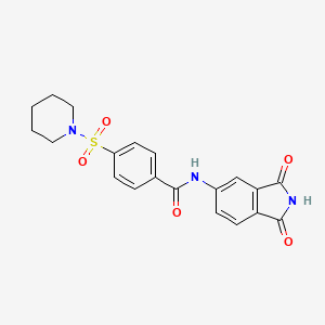 molecular formula C20H19N3O5S B2417639 N-(1,3-dioxoisoindol-5-yl)-4-piperidin-1-ylsulfonylbenzamide CAS No. 683235-26-9