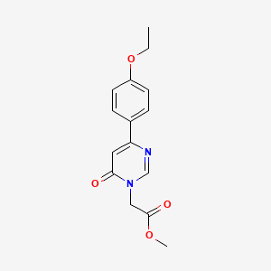 molecular formula C15H16N2O4 B2417648 methyl 2-(4-(4-ethoxyphenyl)-6-oxopyrimidin-1(6H)-yl)acetate CAS No. 1170544-36-1