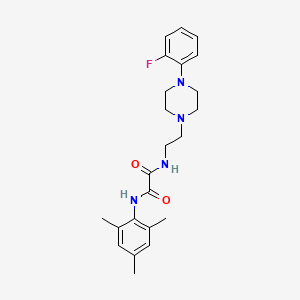 molecular formula C23H29FN4O2 B2417649 N1-(2-(4-(2-fluorophenyl)piperazin-1-yl)ethyl)-N2-mesityloxalamide CAS No. 1049376-20-6