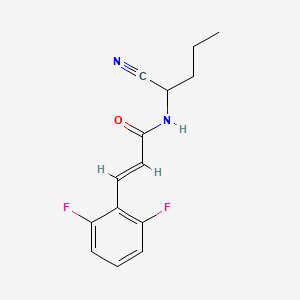 molecular formula C14H14F2N2O B2417650 (E)-N-(1-氰基丁基)-3-(2,6-二氟苯基)丙-2-烯酰胺 CAS No. 1312007-02-5