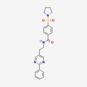 molecular formula C23H24N4O3S B2417652 N-(2-(2-phenylpyrimidin-5-yl)ethyl)-4-(pyrrolidin-1-ylsulfonyl)benzamide CAS No. 2034482-88-5